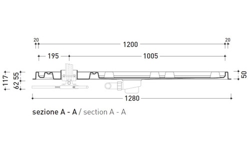 Immagine di Flaminia ALBERO contenitore 9 moduli 128 cm, con sede per colonna doccia AB9A