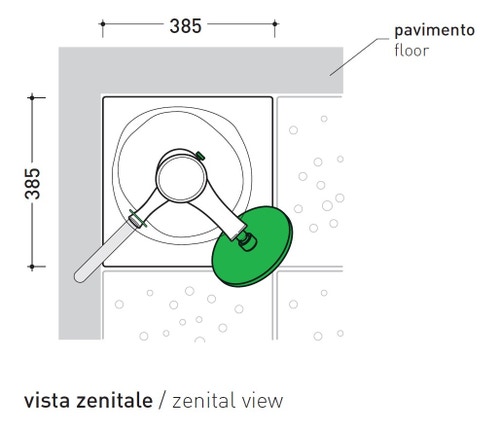 Immagine di Flaminia ALBERO colonna doccia in ceramica bianca finitura lucido, con rubinetteria integrata colore verde finitura lucido AB238