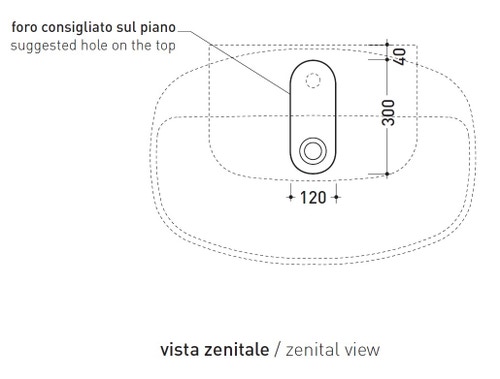 Immagine di Flaminia NUDA 85 lavabo 86 cm sospeso o appoggio monoforo con troppopieno, colore bianco finitura lucido 5081