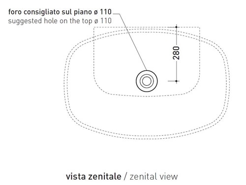 Immagine di Flaminia NUDA 85 lavabo 86 cm sospeso o appoggio senza troppopieno, colore bianco finitura lucido 5080