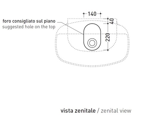 Immagine di Flaminia NUDASLIM 60 lavabo 60 cm da appoggio o sospeso, con troppopieno, colore bianco finitura lucido ND60PR