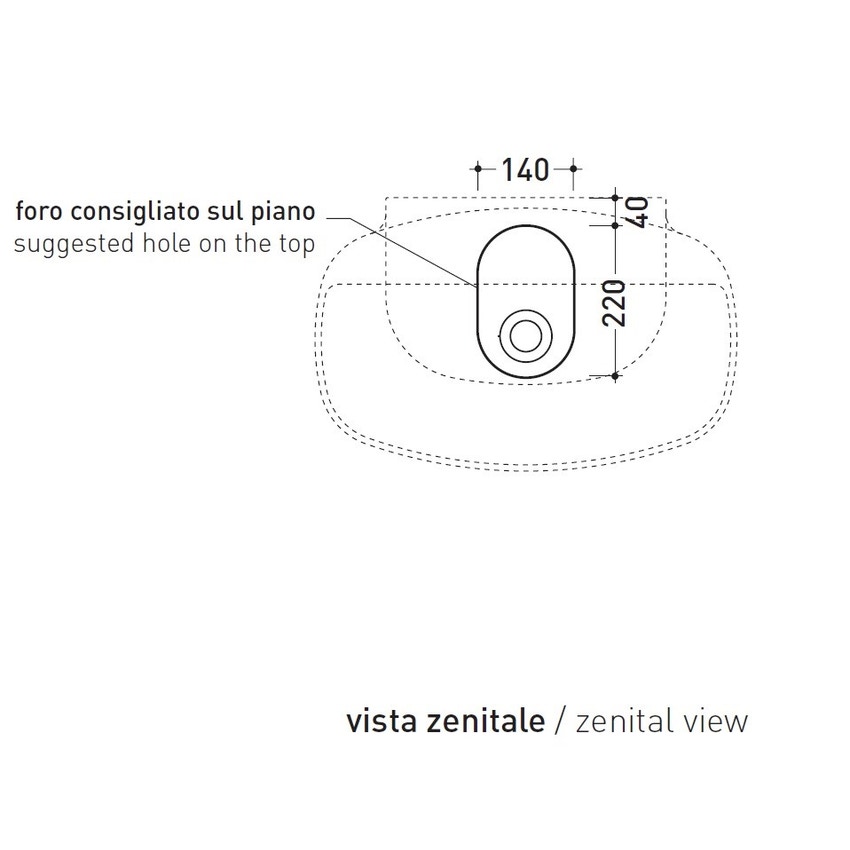 Immagine di Flaminia NUDASLIM 60 lavabo 60 cm da appoggio o sospeso, con troppopieno, colore bianco finitura lucido ND60PR