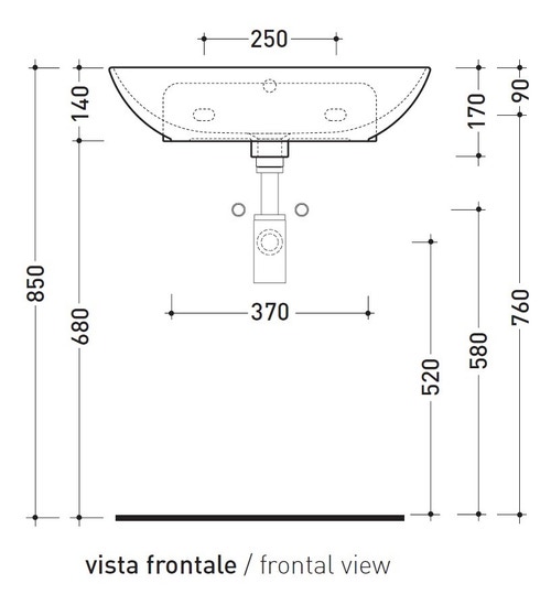 Immagine di Flaminia NUDASLIM 60 lavabo 60 cm da appoggio o sospeso, con troppopieno, colore bianco finitura lucido ND60PR