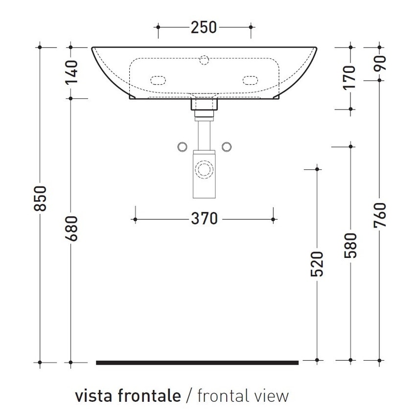 Lavabo da appoggio 60x39 cm Flaminia Nudaslim