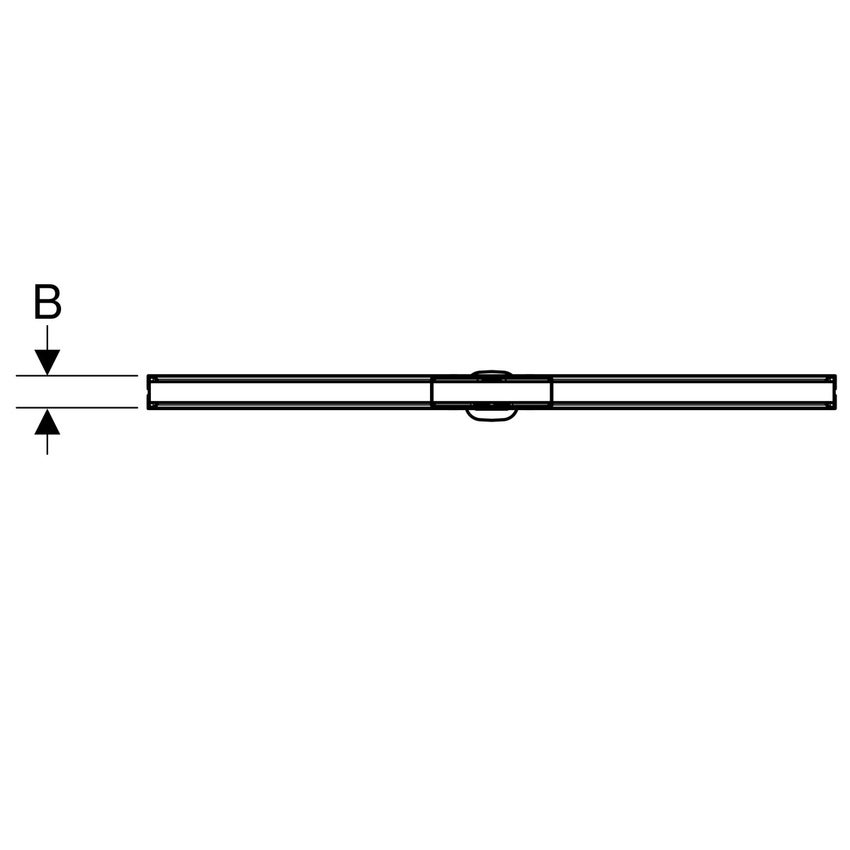 Immagine di Geberit canaletta per doccia a pavimento finitura telaio acciaio inox e superficie elettrolucidata in acciaio inox spazzolato 154.457.KS.1
