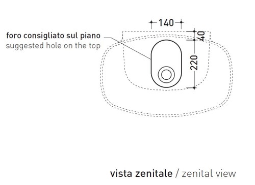 Immagine di Flaminia NUDASLIM lavabo 61 cm da appoggio o sospeso, senza troppopieno, colore bianco finitura lucido ND60L