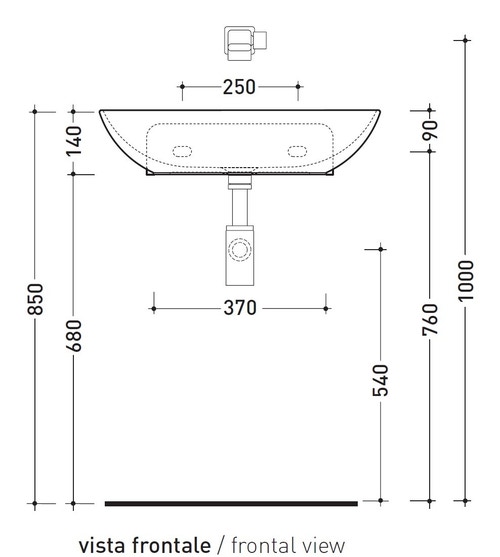 Immagine di Flaminia NUDASLIM lavabo 61 cm da appoggio o sospeso, senza troppopieno, colore bianco finitura lucido ND60L