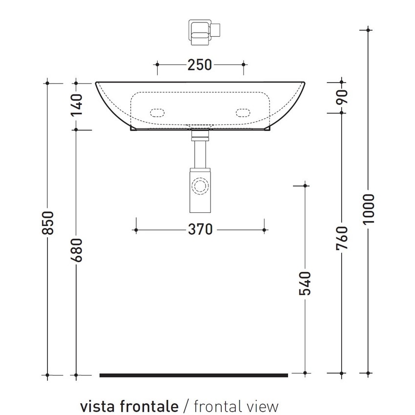 Flaminia ND60L NUDASLIM lavabo 61 cm da appoggio o sospeso, senza  troppopieno, colore bianco finitura lucido