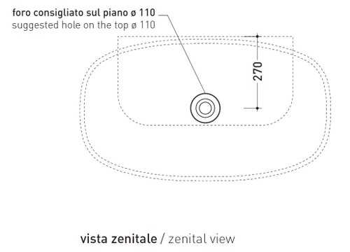 Immagine di Flaminia NUDA 95 lavabo 95 cm sospeso o appoggio senza troppopieno, colore bianco finitura lucido 5082