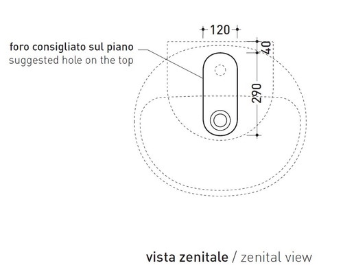 Immagine di Flaminia NUDA 60 lavabo 60 cm sospeso o appoggio monoforo con troppopieno, colore bianco finitura lucido 5083