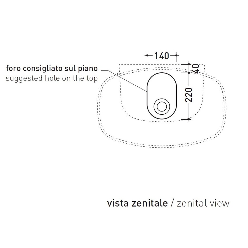 Immagine di Flaminia NUDASLIM lavabo 61 cm da appoggio o sospeso, senza troppopieno, colore bianco latte finitura opaco ND60LLAT