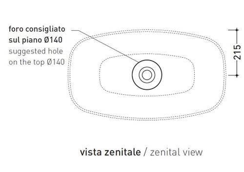 Immagine di Flaminia NUDASLIM lavabo 75 cm da appoggio, senza troppopieno, colore carbone finitura opaco ND75ACAR