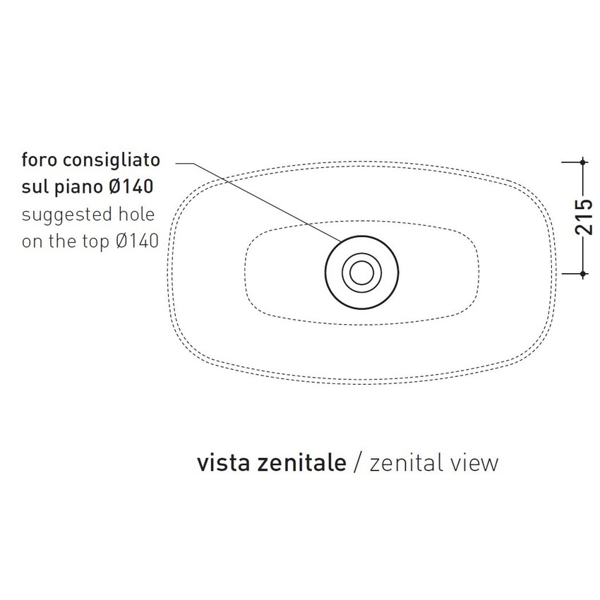Immagine di Flaminia NUDASLIM lavabo 75 cm da appoggio, senza troppopieno, colore carbone finitura opaco ND75ACAR