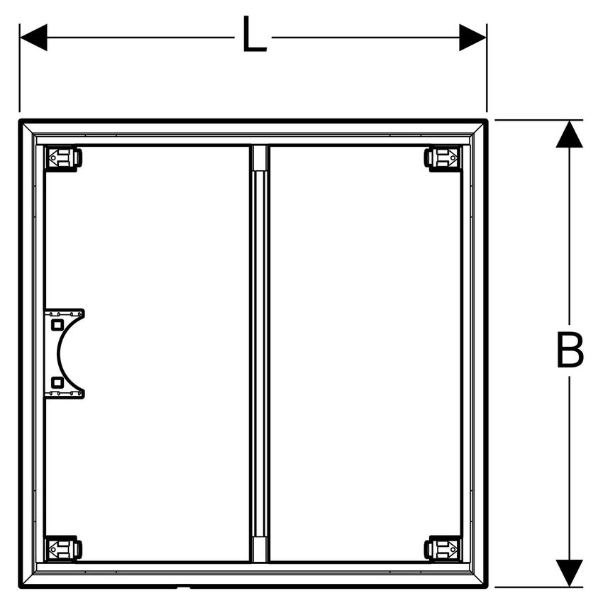 Immagine di Geberit telaio d'installazione per superficie doccia 80x80 cm, per 4 piedi di supporto 154.460.00.1