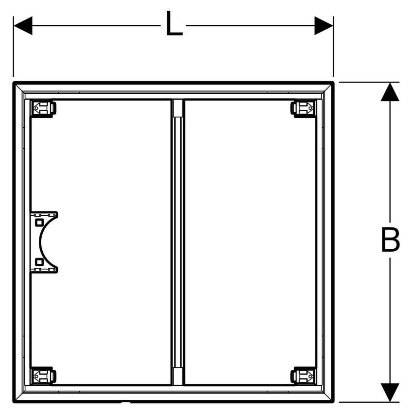 Geberit 154.470.00.1 telaio d'installazione per superficie doccia 90x90 cm,  per 4 piedi di supporto