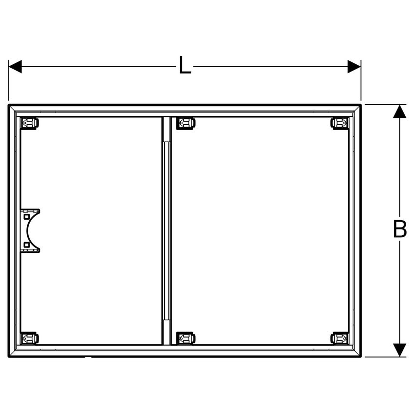 Immagine di Geberit telaio d'installazione per superficie doccia 120x120 cm, per 8 piedi di supporto 154.490.00.1
