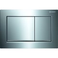 Immagine di Geberit OMEGA30 placca di comando per risciacquo a due quantità, placca e tasti finitura cromo, profili design finitura cromo satinato 115.080.KH.1