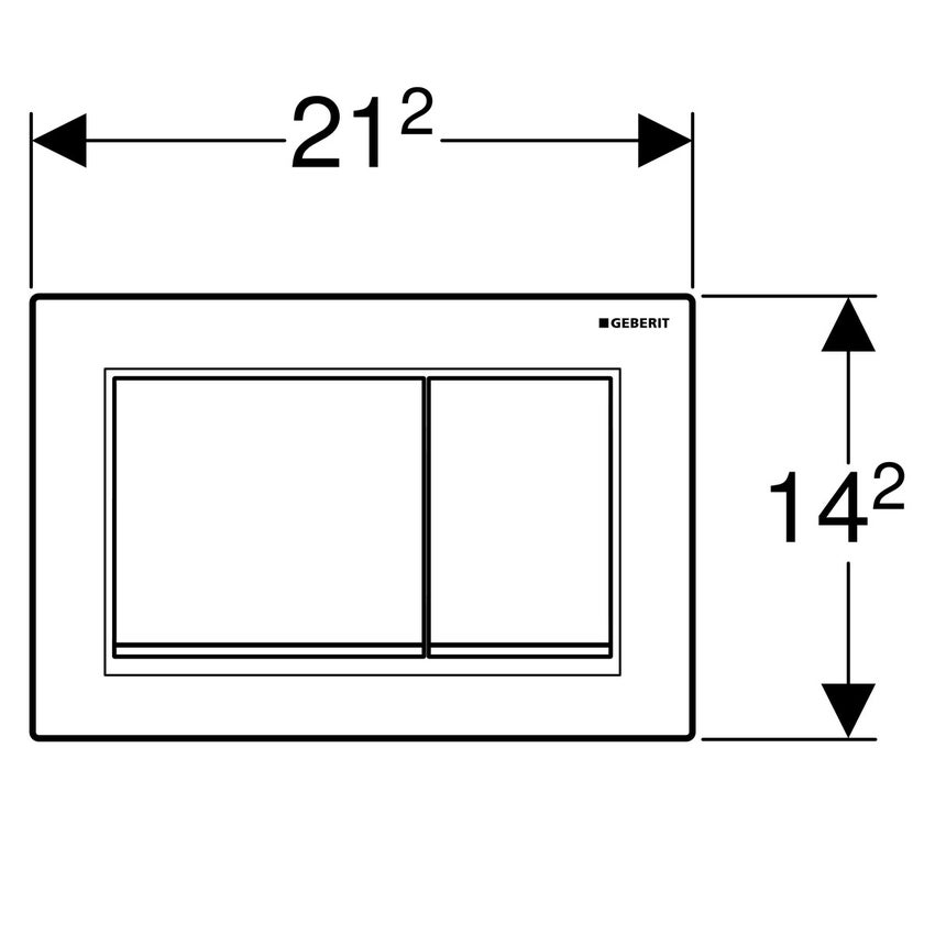 Immagine di Geberit OMEGA30 placca di comando per risciacquo a due quantità, placca colore bianco, tasti e profili design finitura cromo satinato 115.080.KL.1