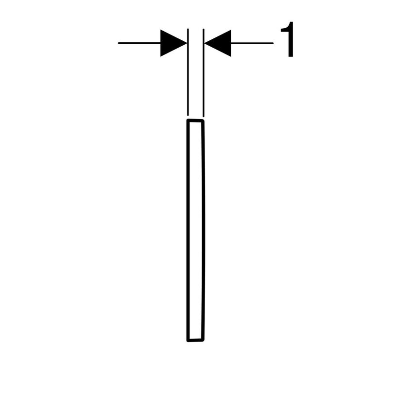 Immagine di Geberit OMEGA30 placca di comando per risciacquo a due quantità, placca e tasti finitura cromo satinato, profili design e telaio finitura cromato lucido 115.080.KN.1