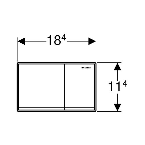 Immagine di Geberit OMEGA60 placca di comando a filo parete per risciacquo a due quantità, tasti finitura cromo spazzolato, profili design e telaio finitura cromo lucido 115.081.GH.1