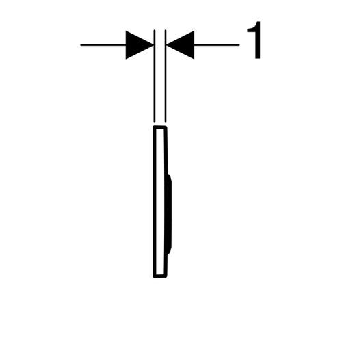 Immagine di Geberit OMEGA20 placca di comando per risciacquo a due quantità, placca e tasti finitura cromo, anelli design finitura cromo satinato 115.085.KH.1