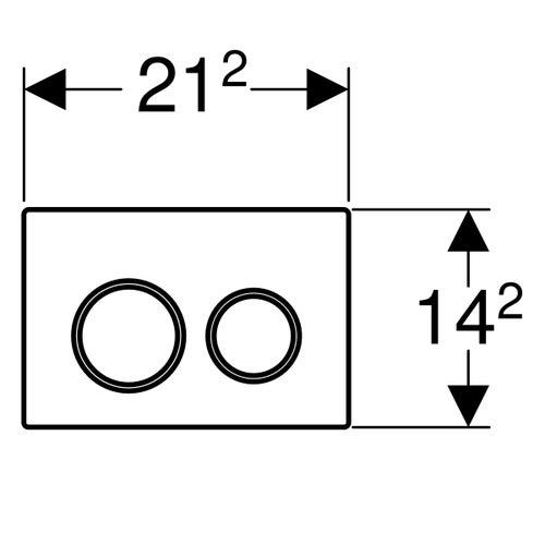 Immagine di Geberit OMEGA20 placca di comando per risciacquo a due quantità, placca e tasti colore bianco, anelli design finitura dorato 115.085.KK.1