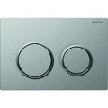 Immagine di Geberit OMEGA20 placca di comando per risciacquo a due quantità, placca e tasti finitura cromo satinato, anelli design finitura cromato lucido 115.085.KN.1