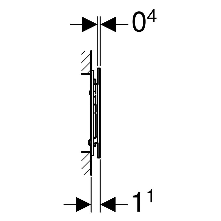 Geberit 115.625.00.1 SIGMA70 placca di comando per risciacquo a due  quantità e per cassetta di risciacquo da incasso sigma 8 cm, finitura  personalizzabile