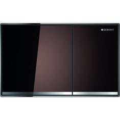 Immagine di Geberit SIGMA60 placca di comando per risciacquo a due quantità, a filo parete, tasti colore terra d'ombra, profili design finitura a specchio, telaio finitura cromato lucido 115.640.SQ.1
