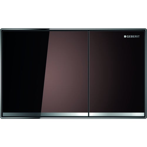 Immagine di Geberit SIGMA60 placca di comando per risciacquo a due quantità, a filo parete, tasti colore terra d'ombra, profili design finitura a specchio, telaio finitura cromato lucido 115.640.SQ.1