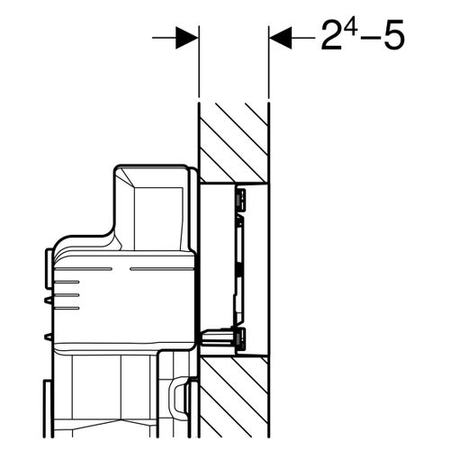 Immagine di Geberit SIGMA60 placca di comando per risciacquo a due quantità, a filo parete, tasti finitura cromo spazzolato, profili design e telaio finitura cromo 115.640.GH.1