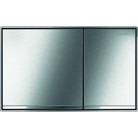 Immagine di Geberit SIGMA60 placca di comando per risciacquo a due quantità, a filo parete, tasti finitura cromo spazzolato, profili design e telaio finitura cromo 115.640.GH.1