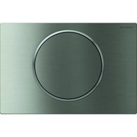SIGMA10 placca di comando per risciacquo con possibilità d'interruzione, placca e tasto finitura acciaio inox spazzolato, anello design finitura lucido