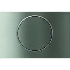 Immagine di Geberit SIGMA10 placca di comando per risciacquo con possibilità d'interruzione, placca e tasto finitura acciaio inox spazzolato, anello design finitura lucido 115.758.SN.5