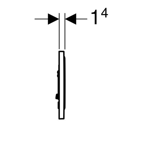 Immagine di Geberit SIGMA10 placca di comando per risciacquo con possibilità d'interruzione, colore placca e tasto nero finitura opaco, anello design finitura lucido 115.758.14.5