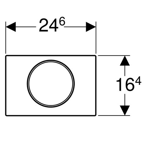 Immagine di Geberit SIGMA10 placca di comando per risciacquo con possibilità d'interruzione, colore placca e tasto nero finitura opaco, anello design finitura lucido 115.758.14.5