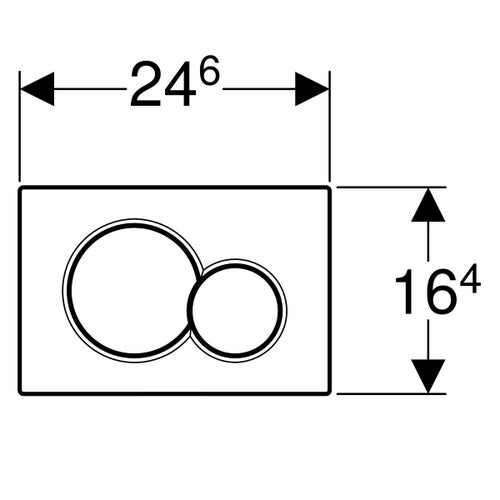 Immagine di Geberit SIGMA01  placca di comando per risciacquo a due quantità, finitura cromo satinato 115.770.JQ.5