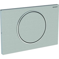 Immagine di Geberit SIGMA10 placca di comando per risciacquo con possibilità d'interruzione, avvitabile, placca e tasto finitura acciaio inox spazzolato, anello design finitura lucido 115.787.SN.5