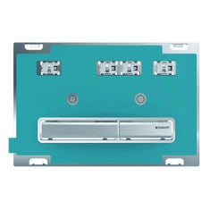 Immagine di Geberit SIGMA50 placca di comando per risciacquo a due quantità, piastra base e tasti finitura cromo, placca di copertura personalizzabile 115.788.00.2