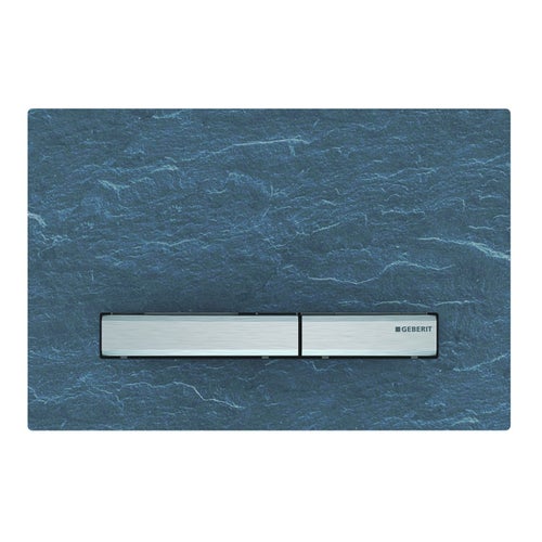 Immagine di Geberit SIGMA50 placca di comando per risciacquo a due quantità, piastra base e tasti finitura cromo, placca di copertura colore ardesia Mustang 115.788.JM.2