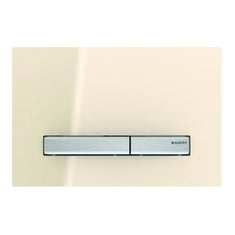 Immagine di Geberit SIGMA50 placca di comando per risciacquo a due quantità, piastra base e tasti finitura cromato, placca di copertura colore sabbia 115.788.TG.2