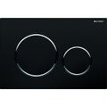 Immagine di Geberit SIGMA20 placca di comando per risciacquo a due quantità, placca e tasti colore nero, anelli design finitura cromo 115.882.KM.1