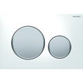 Immagine di Geberit SIGMA20 placca di comando per risciacquo a due quantità, placca colore bianco, anelli design e tasto finitura cromo satinato 115.882.KL.1