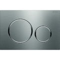 Immagine di Geberit SIGMA20 placca di comando per risciacquo a due quantità, placca e tasti finitura acciaio inox spazzolato, anelli design finitura lucido 115.882.SN.1