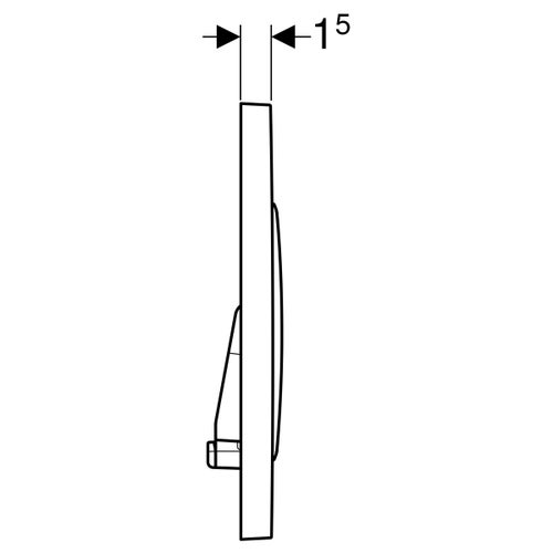 Immagine di Geberit SIGMA20 placca di comando per risciacquo a due quantità, placca e tasti colore bianco finitura opaco, anelli design finitura cromo 115.882.JT.1