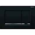 Immagine di Geberit SIGMA20 placca di comando per risciacquo a due quantità, placca e tasti colore nero, profili design e telaio finitura cromo 115.883.KM.1