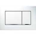 Immagine di Geberit SIGMA20 placca di comando per risciacquo a due quantità, placca e tasti colore bianco, profili design e telaio finitura cromo 115.883.KJ.1