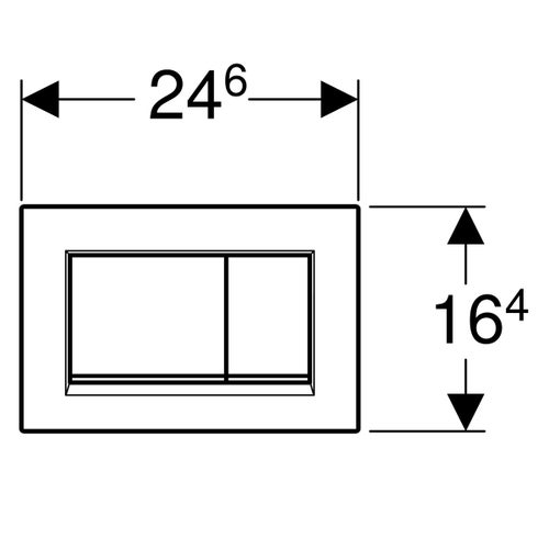 Geberit 115.883.JT.1 SIGMA30 placca di comando per risciacquo a due  quantità, placca e tasti colore bianco finitura opaco, profili design e  telaio finitura cromo lucido