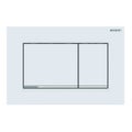 Immagine di Geberit SIGMA20 placca di comando per risciacquo a due quantità, placca e tasti colore bianco finitura opaco, profili design e telaio finitura cromo lucido 115.883.JT.1