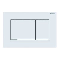 Immagine di Geberit SIGMA20 placca di comando per risciacquo a due quantità, placca e tasti colore bianco finitura opaco, profili design e telaio finitura cromo lucido 115.883.JT.1